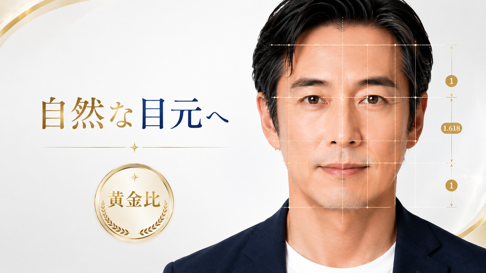 自然な目元を目指す黄金比デザインのイメージ